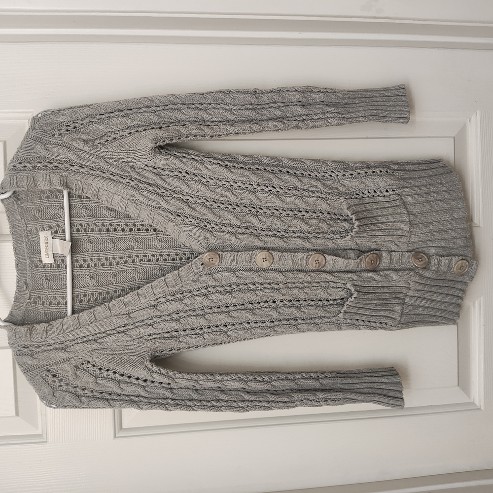 Gray Cable Knit Women's Sweater